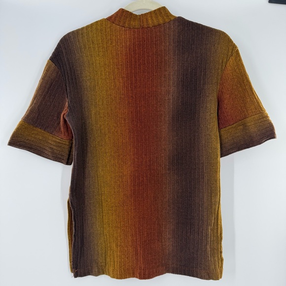 Zara Warm-Toned Ribbed Knit Top - Picture 4 of 4